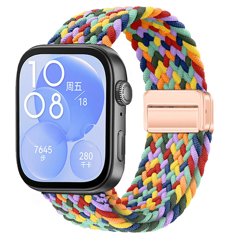 Magnetic Buckle Strap for Huawei Watch Fit 3/4/4 Pro Nylon Loop Bracelet Correa for Huawei Watch Fit 5/Fit 5 Pro Smart Wristband