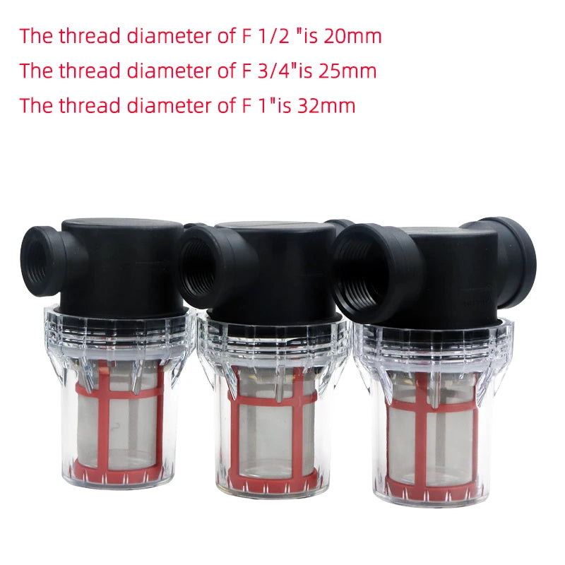 Garden Watering Filter 1/2'' 3/4'' 1'' Plastic Irrigation System Impurity Prefilter Aquaculture Household Water Pipe Filter