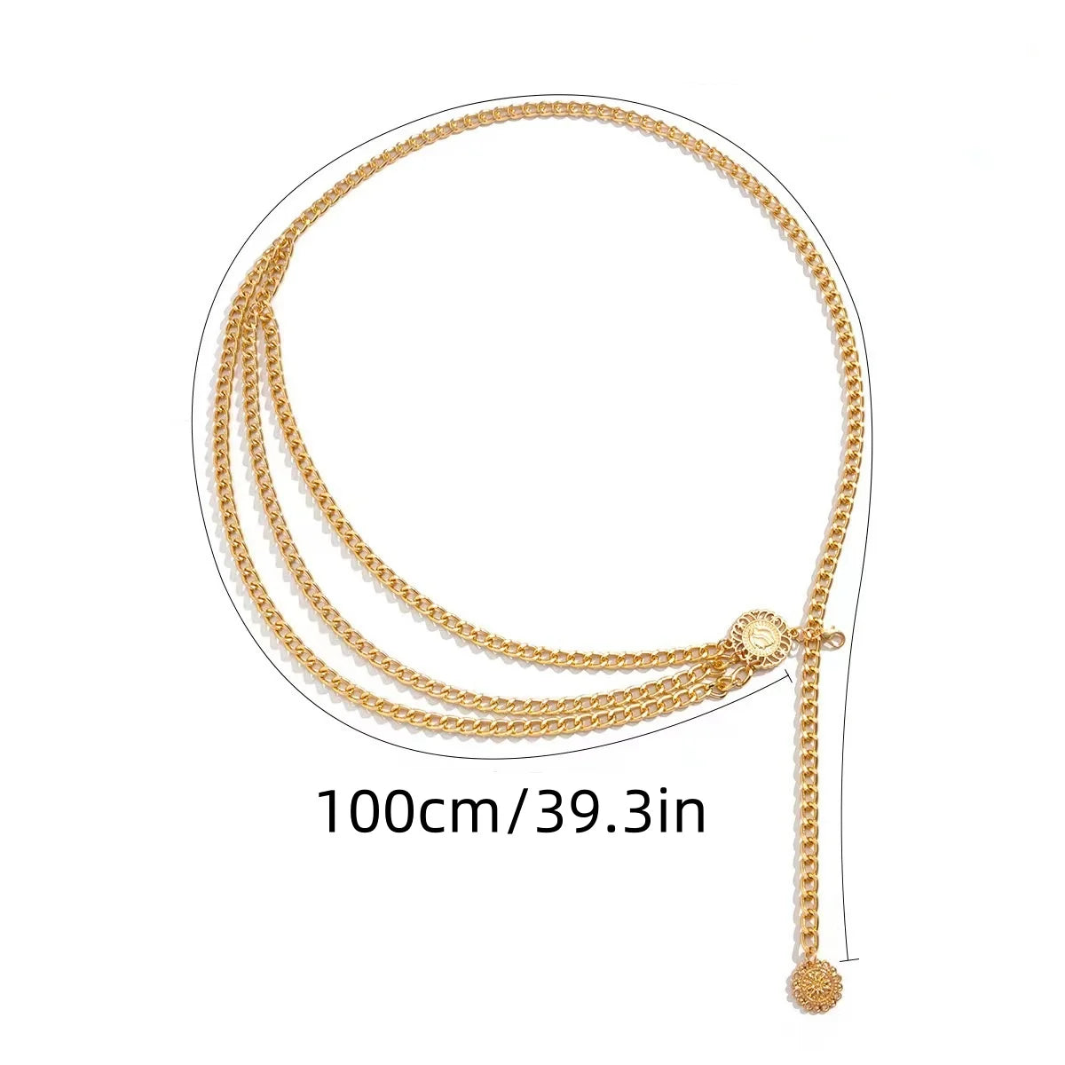 Boho Sexy Women Fashion Belt Hip High Waist Gold Silver Color Narrow Metal Body Chain Chunky Fringes New