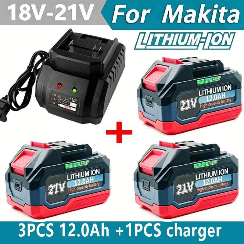 21V 6/9/12AH For Makita 18V Battery Power Tools Li-ion Replacement LXT BL1850 BL1860 DDF487 for 18V Screwdriver with BMS -