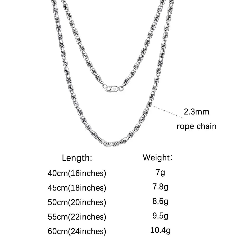 ORSA JEWELS 925 Sterling Silver Chain Necklaces Fashion Party for Men Women DIY Jewelry Simple High Quality 16-24 Inch Wholesale