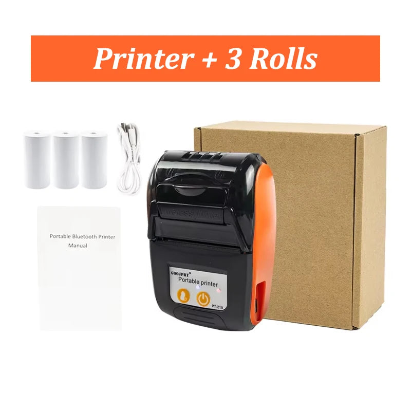GOOJPRT 58mm Mini Thermal Receipt Printer Portable Inkless Bluetooth Ticket Bill POS Printer For Business Printing Wholesale