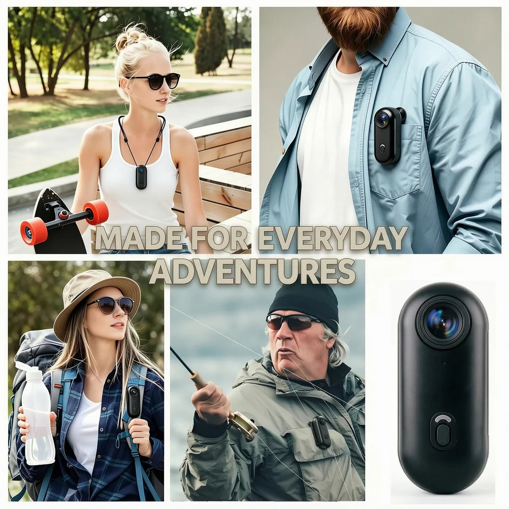 4K HD Mini Vlog Camera with WiFi Wireless Portable Action Body Cam for Sports Travel Photography Pocket Sized Video Recorder