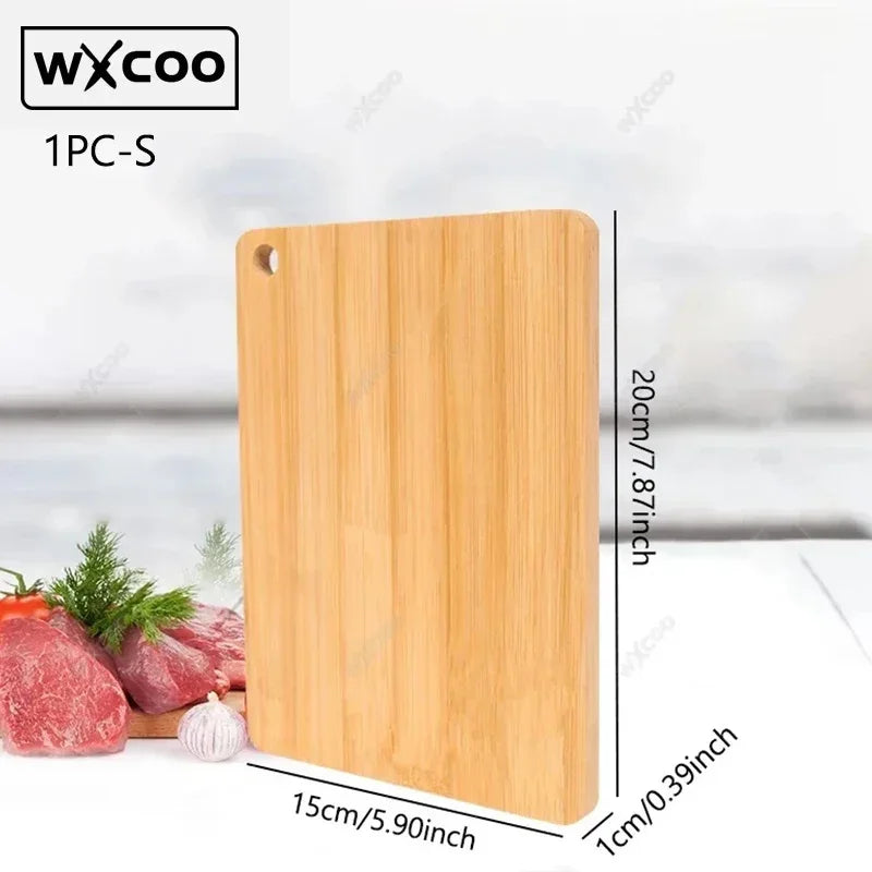 WXCOO Double-sided Cutting Board Kitchen Stainless Steel or Natural Bamboo Chopping Board for Fruit Meat Vegetable Cutting Board