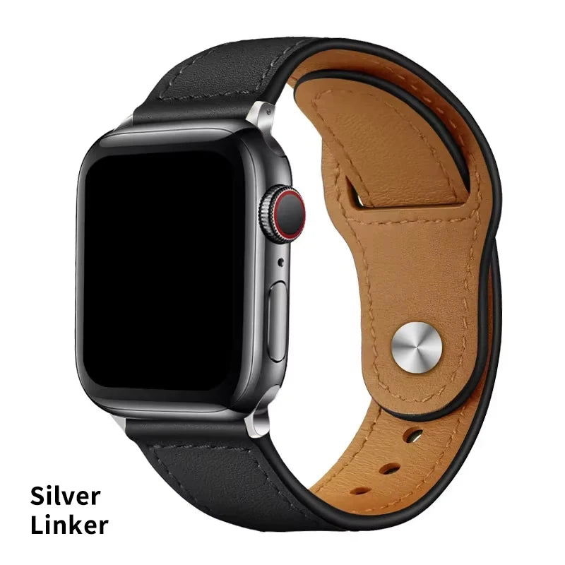 Leather Strap for Apple Watch Band 44mm 46mm 45mm 41mm 40mm 49mm 42mm 45mm 44mm Correa Bracelet iWatch Series 10/11 SE 7 8 Ultra