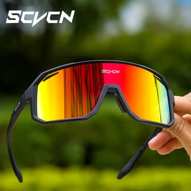 SCVCN New Cycling Sunglasses Men Road Driving Bike Glasses Outdoor Sports Mountain Climbing Women Bicycle Cycling UV400 Goggles
