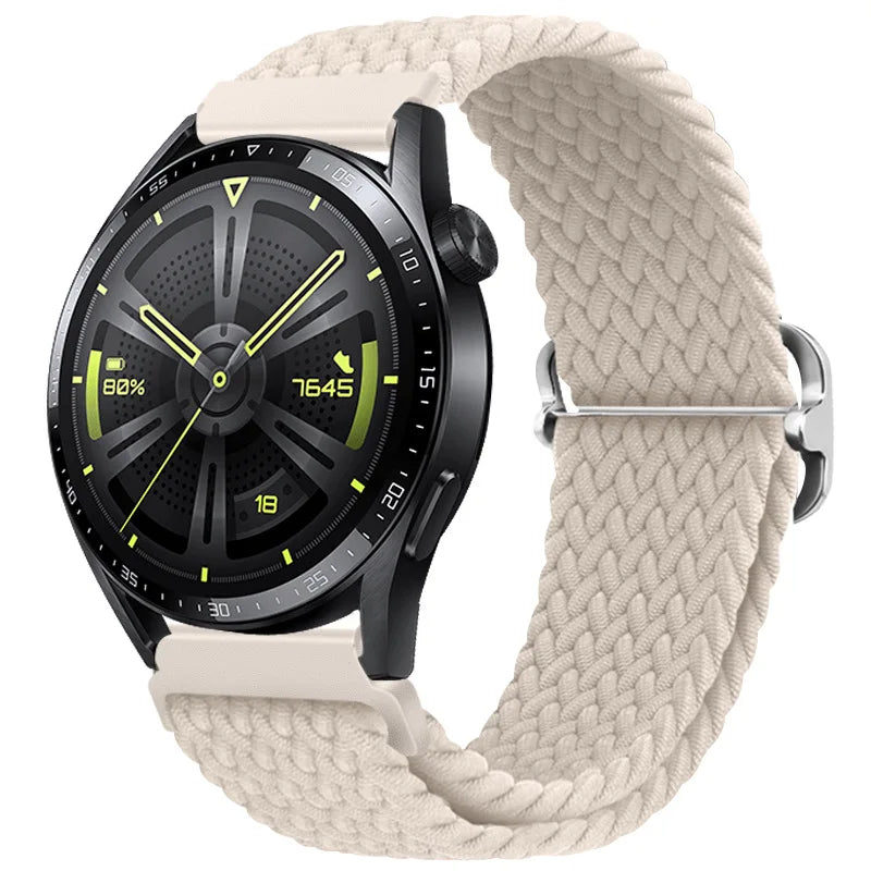 20mm 22mm Braided Solo Loop Strap For Samsung Watch 5/4/3 Active 2/Huawei Watch 3/GT Nylon Elastic Bracelet Amazfit GTR/GTS Belt