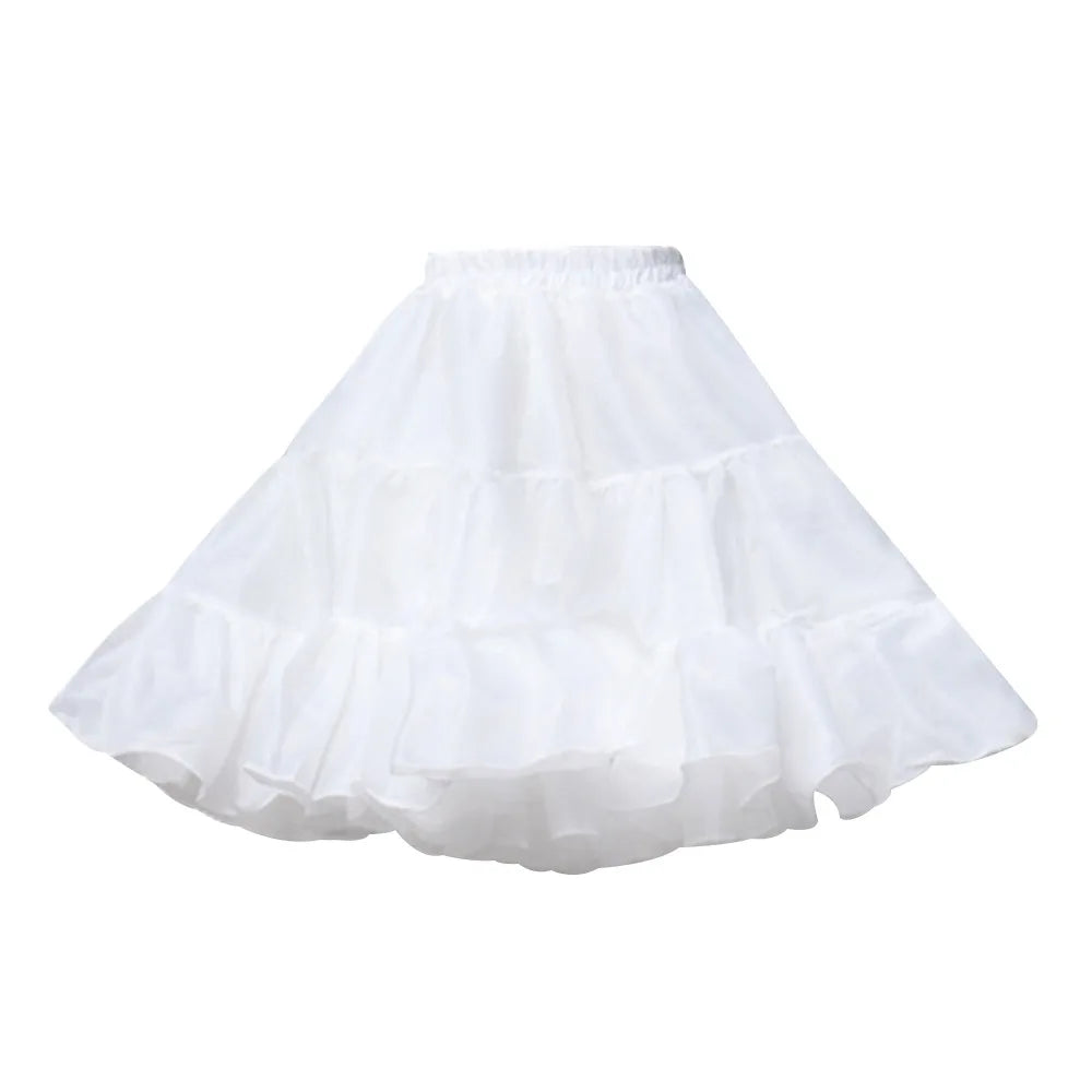 Fashion Without hoop Petticoat White JK Ball Gown Petticoats Cosplay Breathable Underskirt Crinoline