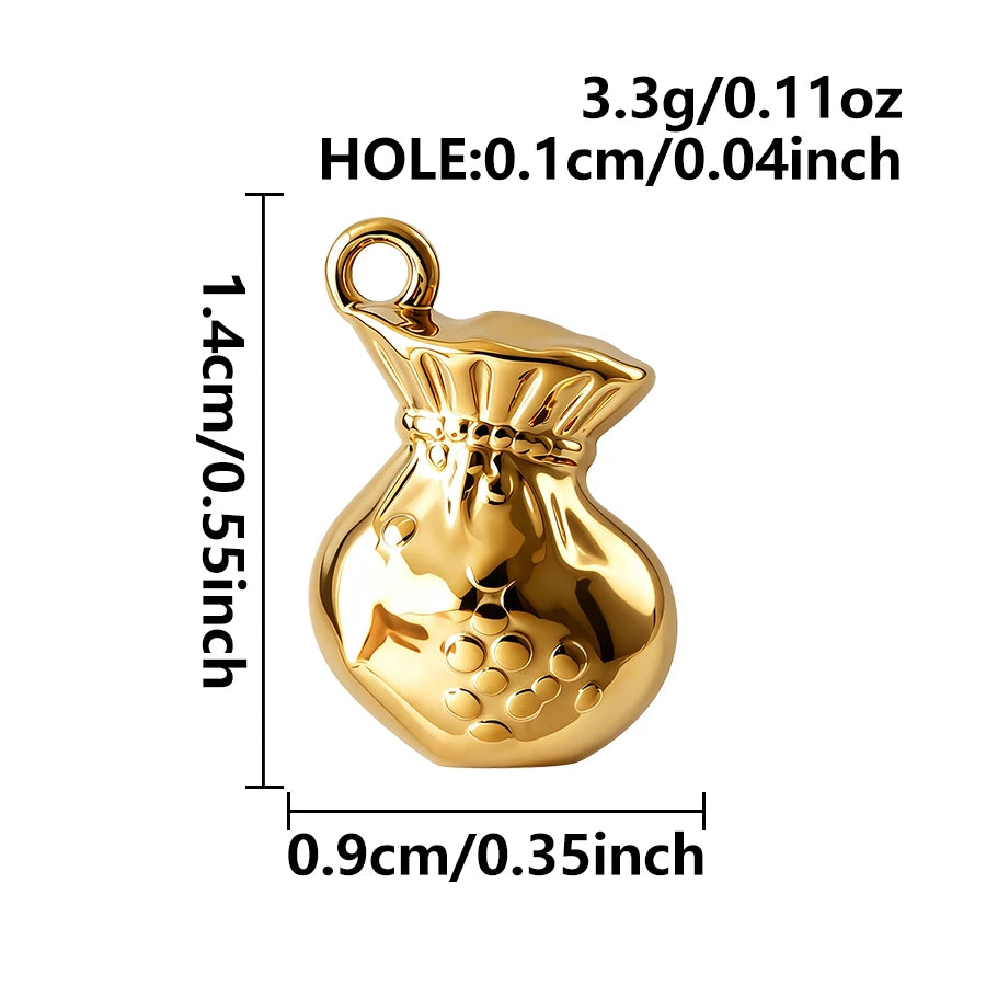 5pcs Lovely Animal Series Pendant Dog Bird Gold Plated 3D Stainless Steel Charms For DIY Jewelry Accessory in Furnace Waterproof