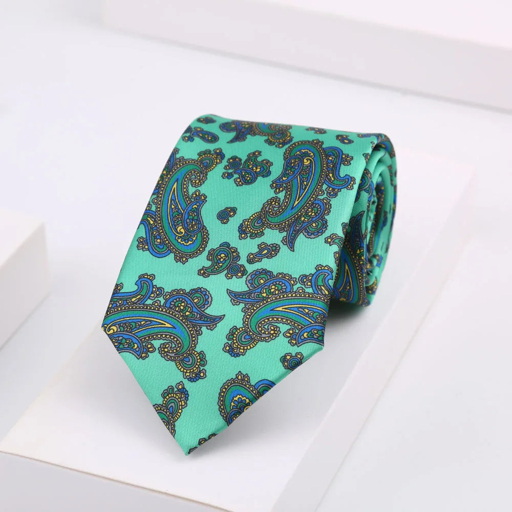Men's Super Soft Silk Touch Ties Floral Paisley 8cm Necktie For Men Wedding Business Gravata Novelty Printing Neck Ties