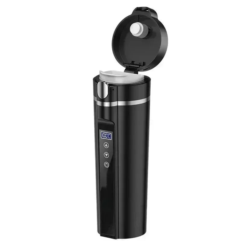 12V 24V 100W 450ml Universal Portable Intelligent Car Water Cup Electric Kettle Convenient Heating Boiling Water Cup