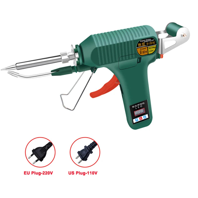 80W Digital Display Soldering Iron Gun 110V / 220V 180-520°C Adjustable Temperature Automatic Send Tin Gun welding Repair Tool