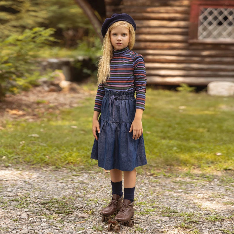Ali Plus AW26 Stripe and Denim Collection Skirt overalls Rompers Shirts Family Matches Clothing