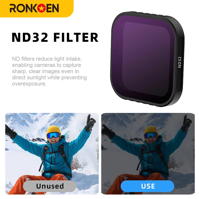 Ronkoen CPL ND8 ND16 ND32 Lens Filter Kit Aluminum Alloy Frame for Insta360 Ace Pro 2 / Ace Pro Camera Lens Accessories