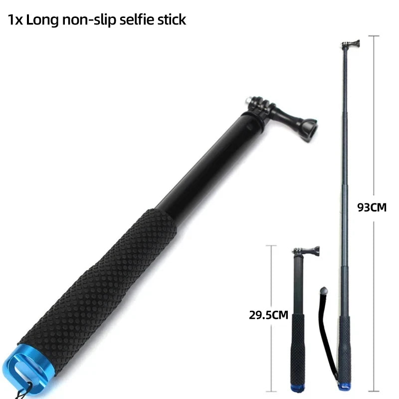 Aluminum Alloy Monopod Selfie Stick Hand Grip Pole for GoPro Hero 13 12 11 10 9 8 7 Insta360 SJCAM AKASO DJI OSMO Action Camera