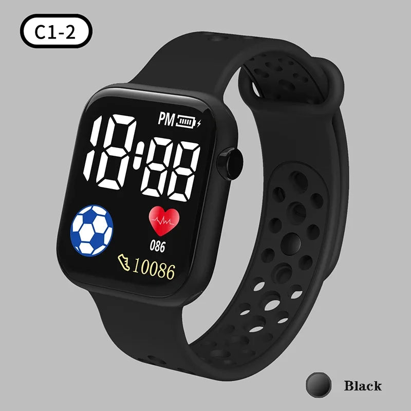 NEW LED Digital Watch For Kids Boys Girls Football Sports Watches Silicone Digital Watch Casual Childrens Electronic Wristwatch