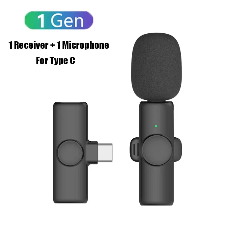 New Portable Wireless Lavalier Microphone Audio Video Recording Mini Microphone for iPhone Laptop Android Live Gaming Mic