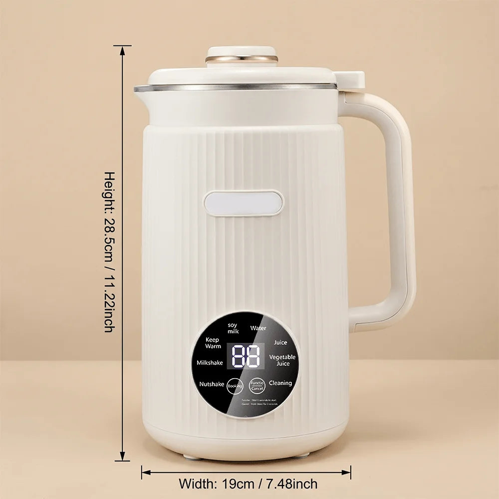 1.2L 40oz 12 In 1 Automatic Nut Milk Maker 48 Titanium Blades Plant Based Soy Milk Machine 110V US Stock Multi Functional Blender For Almond Oat Coconut Smoothie Soup Puree Beige Home Kitchen Appliance