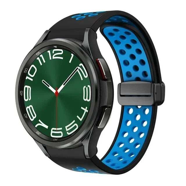 Magnetic Silicone Band for Samsung Galaxy Watch 6 Classic 43 47mm 4 42 46mm 5 Pro 45mm No Gaps Loop Strap for 4/5/6 40 44mm