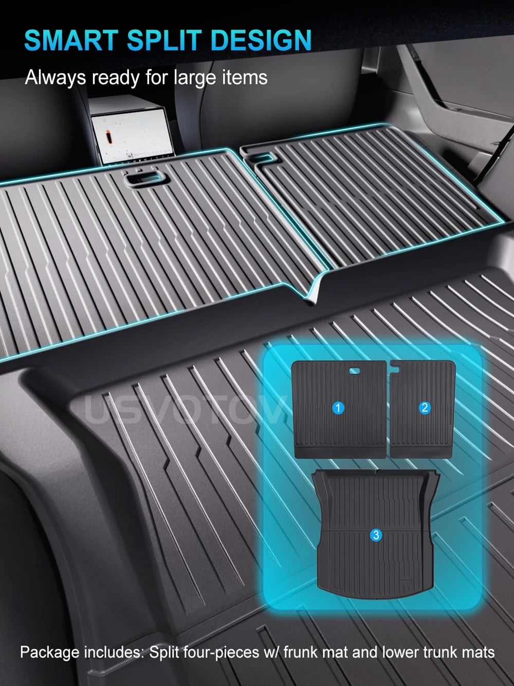 For Tesla Model 3 2026 2025 2024 Front Rear Trunk Mat Back Seat Backrest Protective Pads Cargo Liner Anti Dirty Mat Accessories