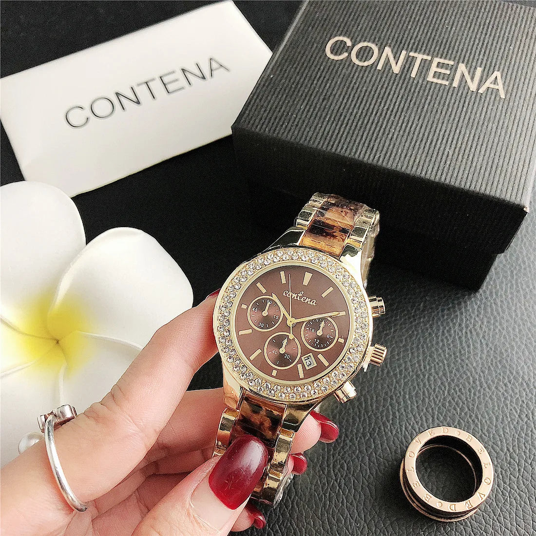 CONTENA Top Brand Luxury Watches for Women Fashion Creative Steel Bracelet Women's Watches Ladies Quartz Watch Reloj Mujer