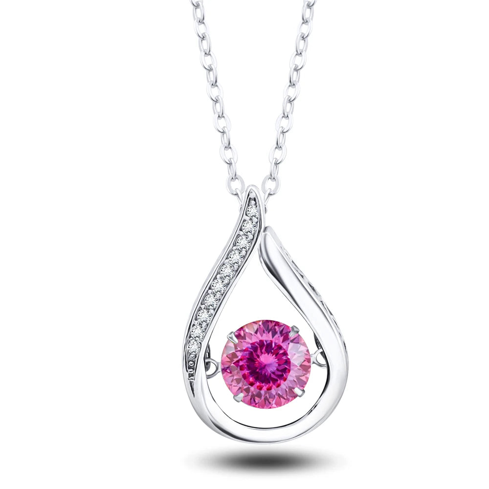 VVS1 D Color Moissanite Necklace For Women Fine Jewelry 925 Sterling Sliver Chain Plated 18k White Gold