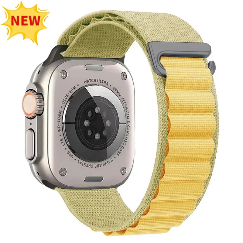 Alpine Loop Belt For Apple Watch Ultra 49mm 11 10 9 8 7 10 46mm 42mm 45mm 41mm Nylon Band iWatch Series 6 5 4 SE 44mm40mm Correa