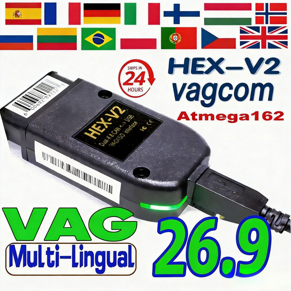 2026 VCDS VAGCOM Interface VCDSCAN HEX V2 Update 26.9 FOR VW For AUDI Skoda Seat Multi-Language Car Autocom Diagnostics Tools