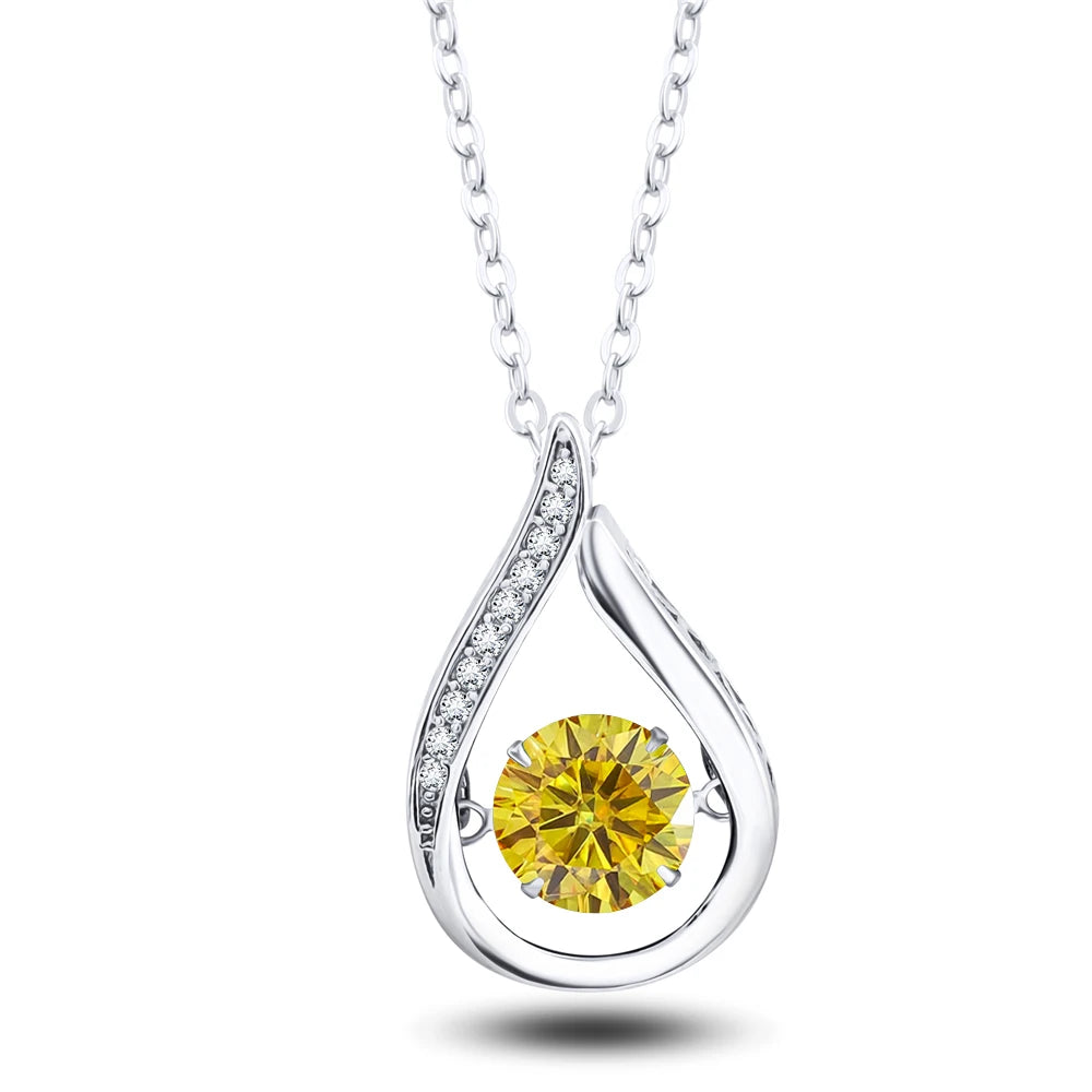 VVS1 D Color Moissanite Necklace For Women Fine Jewelry 925 Sterling Sliver Chain Plated 18k White Gold