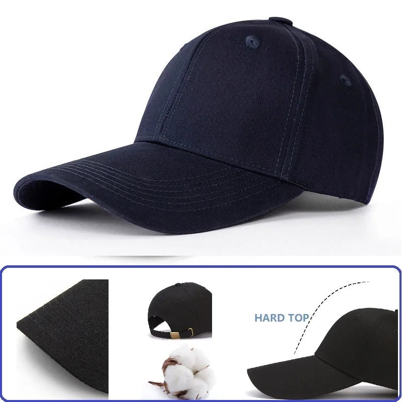 Ajustable Extra Long Bill Brim Baseball Cap Men Women 100% Cotton Visor Hat