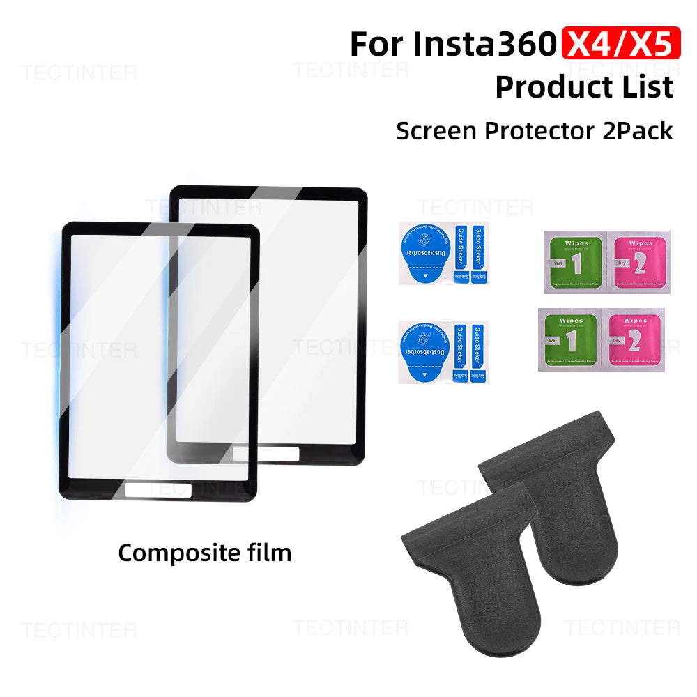 For Insta360 X4 Lens Guard + Screen Protector Anti-scratch Protective Film for Insta 360 X5 Lens Protector Accessories Kit