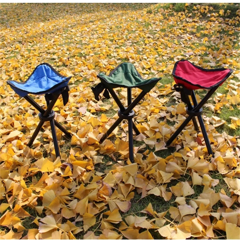 Portable 1PC Foldable Beach Chairs Outdoor Triangle Stool Lightweight Ultralight Camping Fishing Picnic Chair Multifunction