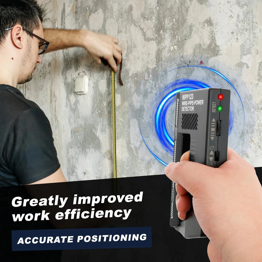High Sensitivity Handheld Wall Scanner Metal Detector Pointer AC Wire Metal Pipe Power Detection Visual Alert Alarm
