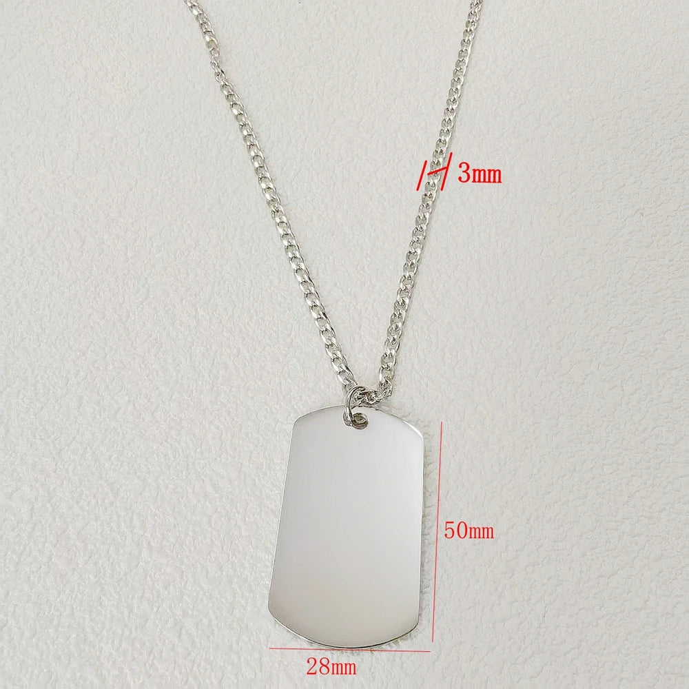 New10 pcs mirror polished bar shaped nameplate pendant necklacestainless steel personalized DIY custom name logo pendant necklac