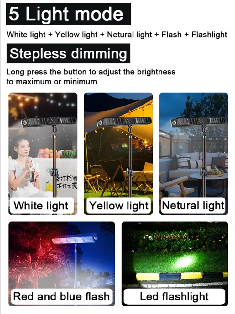 【High Power Magnetic LED Light Bar】2026 New Portable USB Rechargeable Work Light 3 Modes IP66 Waterproof Emergency Power Bank