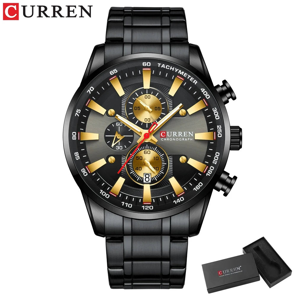 Men six-pin multifunctional quartz watch Waterproof round calendar wristwatch Sport Waterproof Wrist Chronograph Date Watches