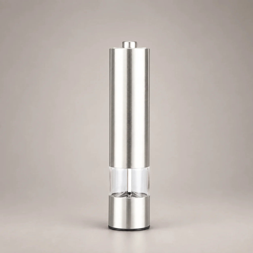 Stainless Steel Electric Pepper Grinder Salt and Pepper Mill Set for Black White Pepper Sichuan Peppercorn Rose Salt Grinding Seasoning Bottle Home Kitchen Spice Mill Tool Gadgets for Cooking Supplies Easy Use
