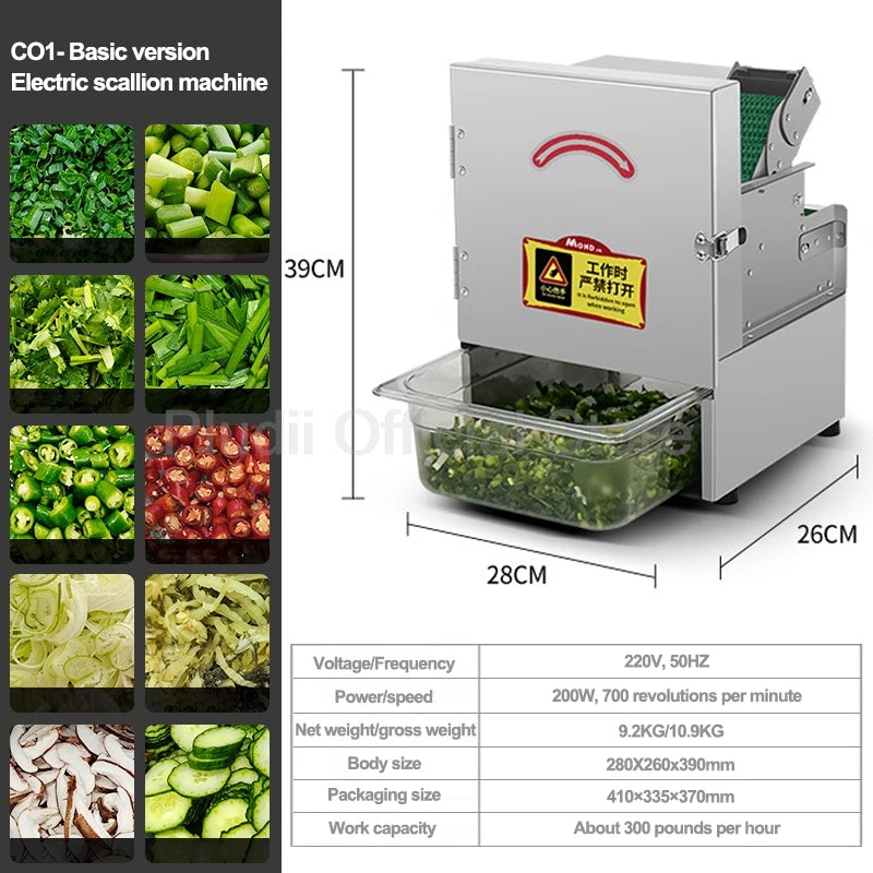 Multi-functional Vegetable Cutting Machine Canteen Commercial Cutter Leek Onion Automatic Small Slicer Pepper Ring Cutting Mach