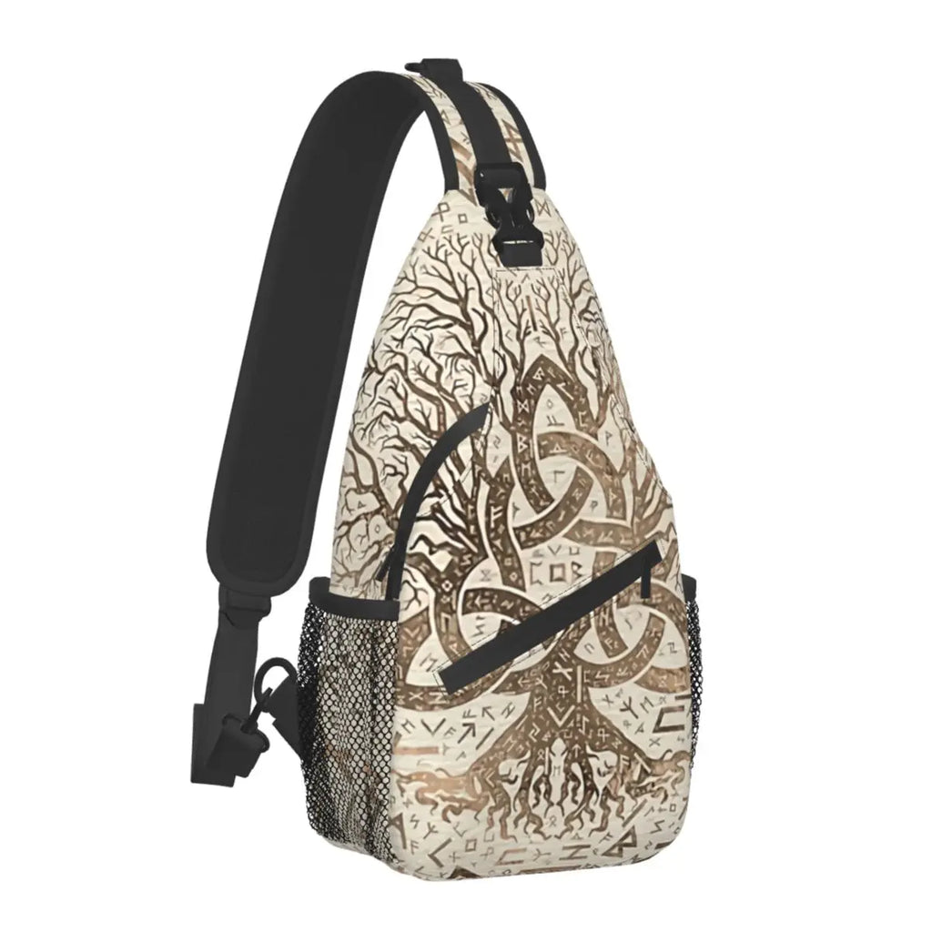 Norse Mythology Viking Crossbody Bag Sports Tree Of Life Triquetra Chest Bag Unisex Women Man Fashion Shoulder Backpacks Travel