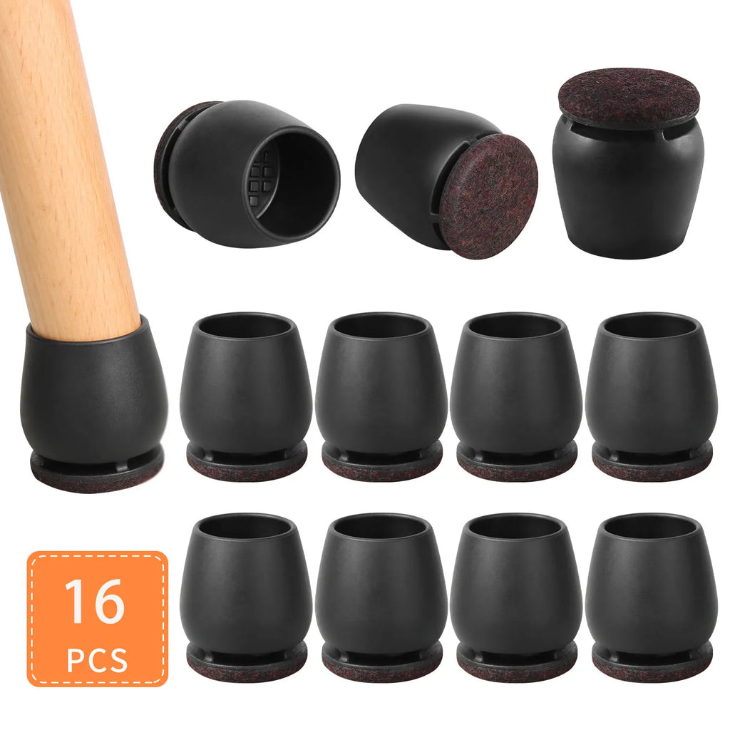 16PCS Silicone Chair Legs Pads Non-Slip Felt Chair Feet Caps Furniture Floor Protectors No Scratches Reduce Noise Home Decor
