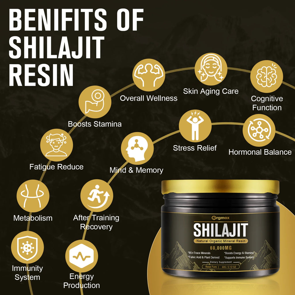 Himalaya Shilajit Resin Original High in Trace Minerals& Fulvic Acid for Energy, Muscle Strength & Immunity, Endurance for Adult