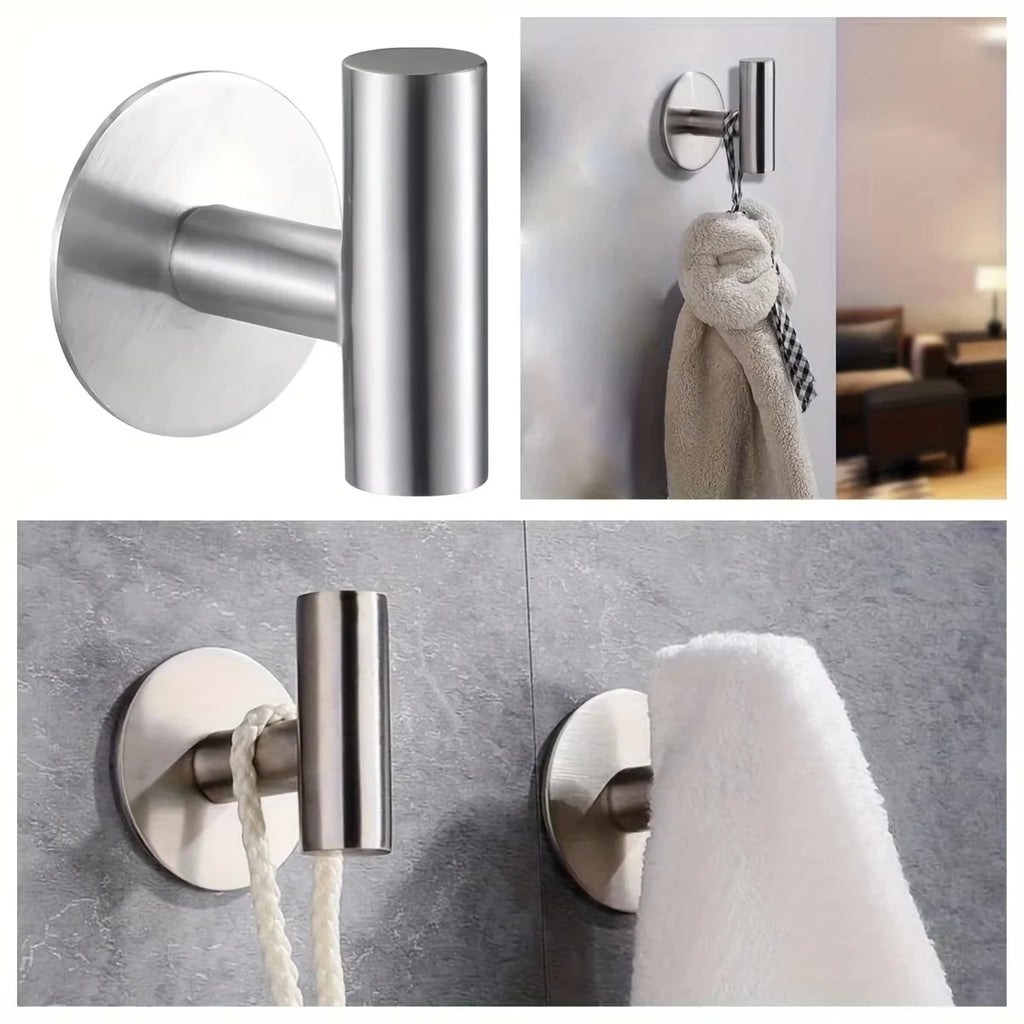 1pcs, No punching self-adhesive hook, Stainless steel bathroom hook,bathroom accessories kitchen organizer
