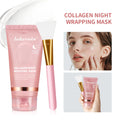Collagen Overnight Wrapping Peel Off Facial Mask Set Korean Collagen Night Wrapping Mask Deeply Hydrates Night Care Mask Cream