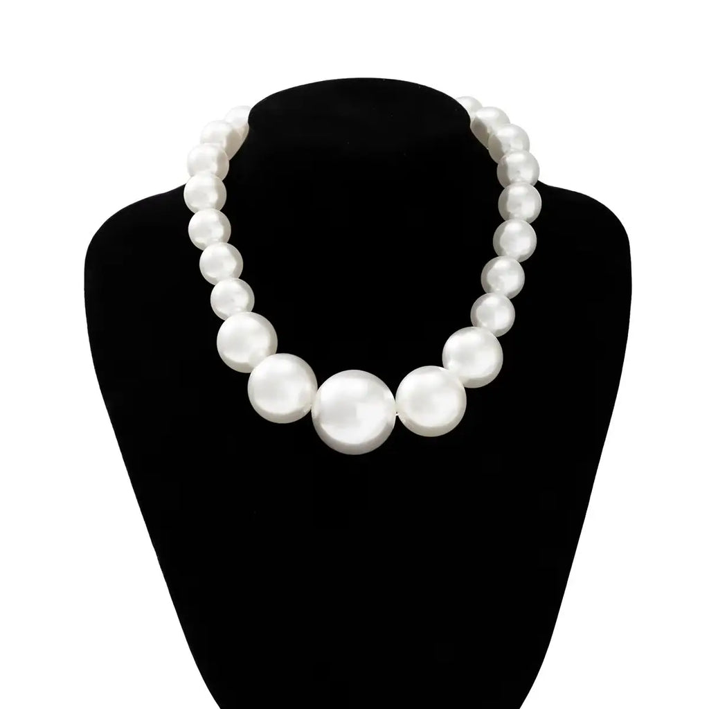 IngeSight.Z Exaggerated Big Imitation Pearls Choker Necklace for Women Personality Elegant White Pearl Beaded Bride Jewelry 2025