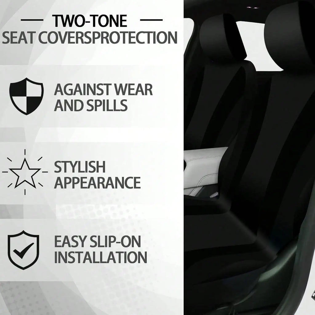 35-Piece Car Seat Cover Set With Steering Wheel Cover, Cup Holder Coasters, Shoulder Pads, And Accessories - Polyester Fabric Interior Decor Kit Without Filler,Purple