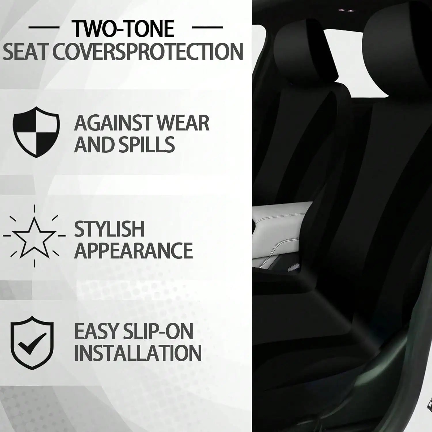35-Piece Car Seat Cover Set With Steering Wheel Cover, Cup Holder Coasters, Shoulder Pads, And Accessories - Polyester Fabric Interior Decor Kit Without Filler,Purple