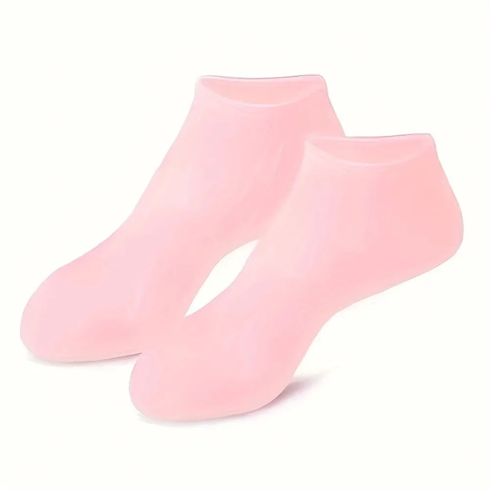 4pcs/2 Pairs Elastic Silicone Moisturizing Foot Socks For Dry Cracked Feet Foot Care Socks Massage Moisturizing