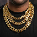 10-22mm 18k Gold Plated Miami Cuban Link Chain Solid For Men Wholesale Heavy Luxury Cuban Necklace Hip Hop Jewelry