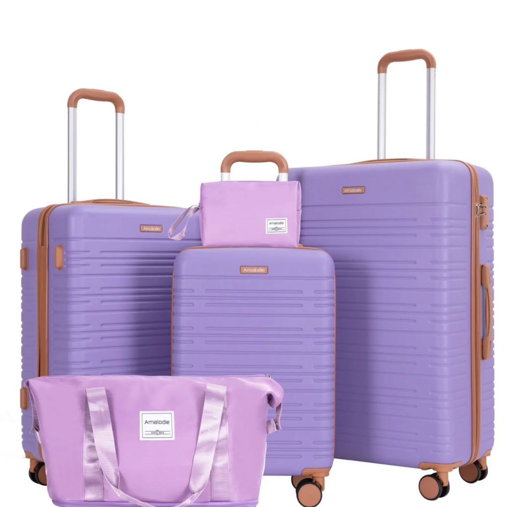 Luggage Sets 5-Piece Suitcases with Double Spinner Wheel,Suitcase Set ABS Hard Case Luggage with TSA Lock
