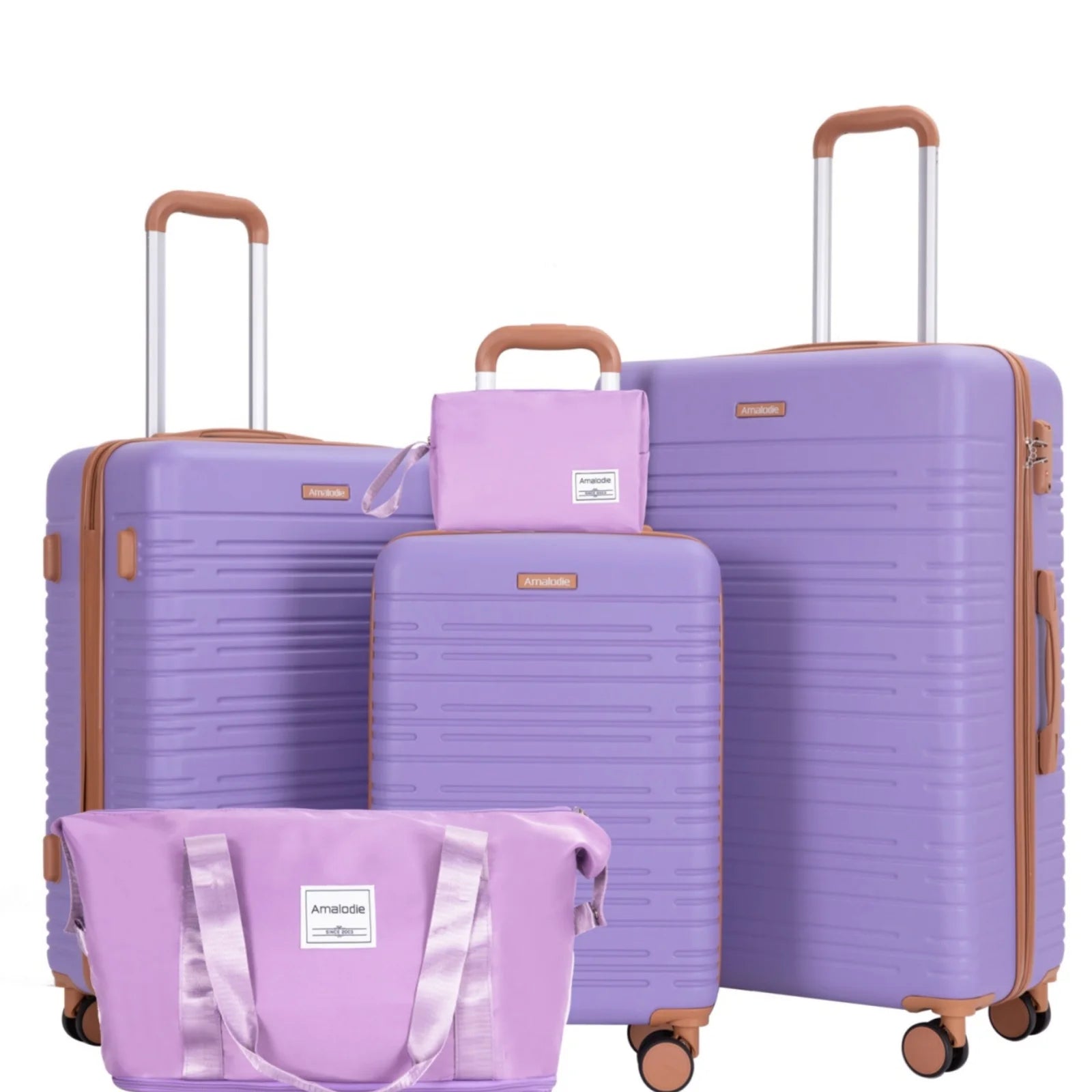 Luggage Sets 5-Piece Suitcases with Double Spinner Wheel,Suitcase Set ABS Hard Case Luggage with TSA Lock